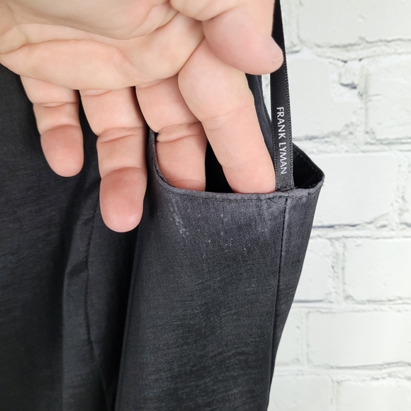 FRANK LYMAN | vintage chiffon belted rosette ruffle button up bubble skirt dress - Picture 5 of 7